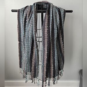 Striped Dark Boho Whimsigoth Soft Scarf Wrap Y2K Aesthetic